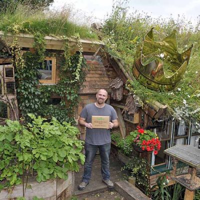 A green roof shed as Cuprinol Shed of the Year competition 2016.